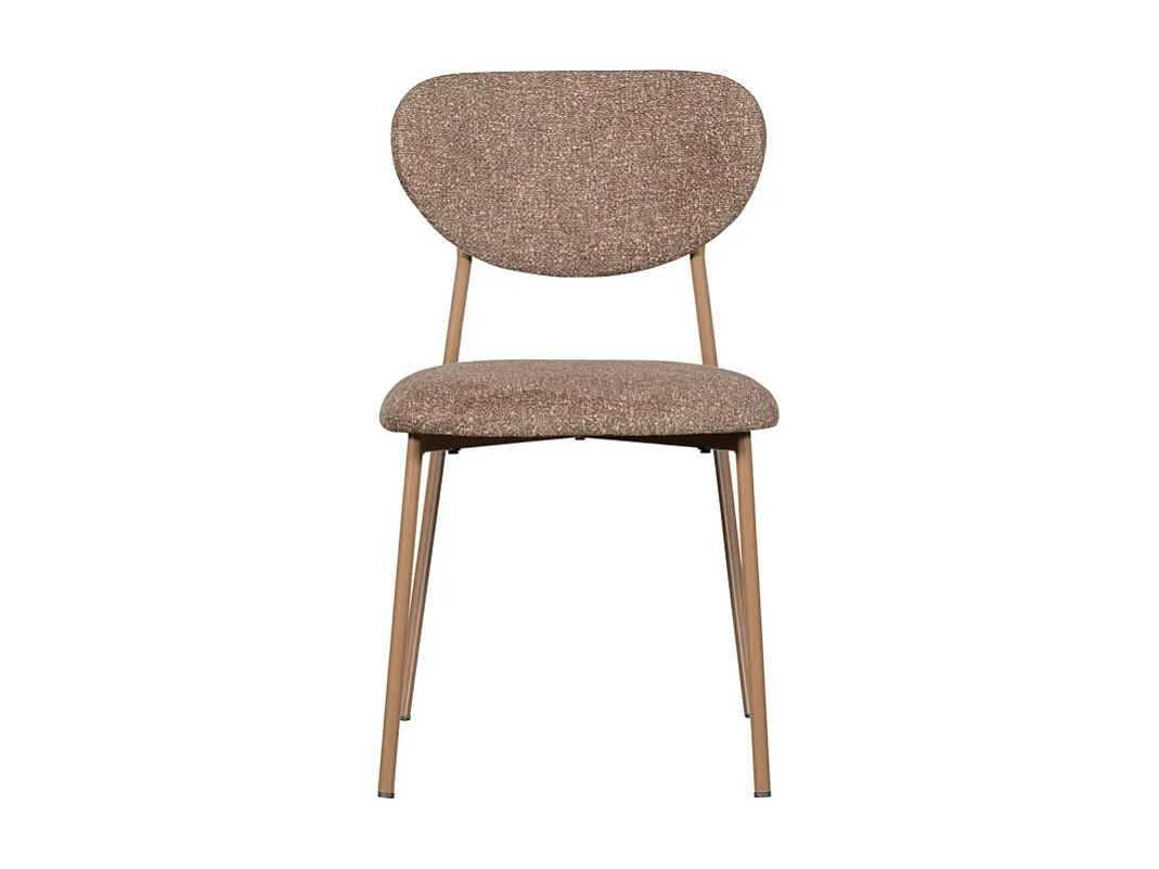 Valor - Lot de 2 chaises en tissu et métal - Taupe