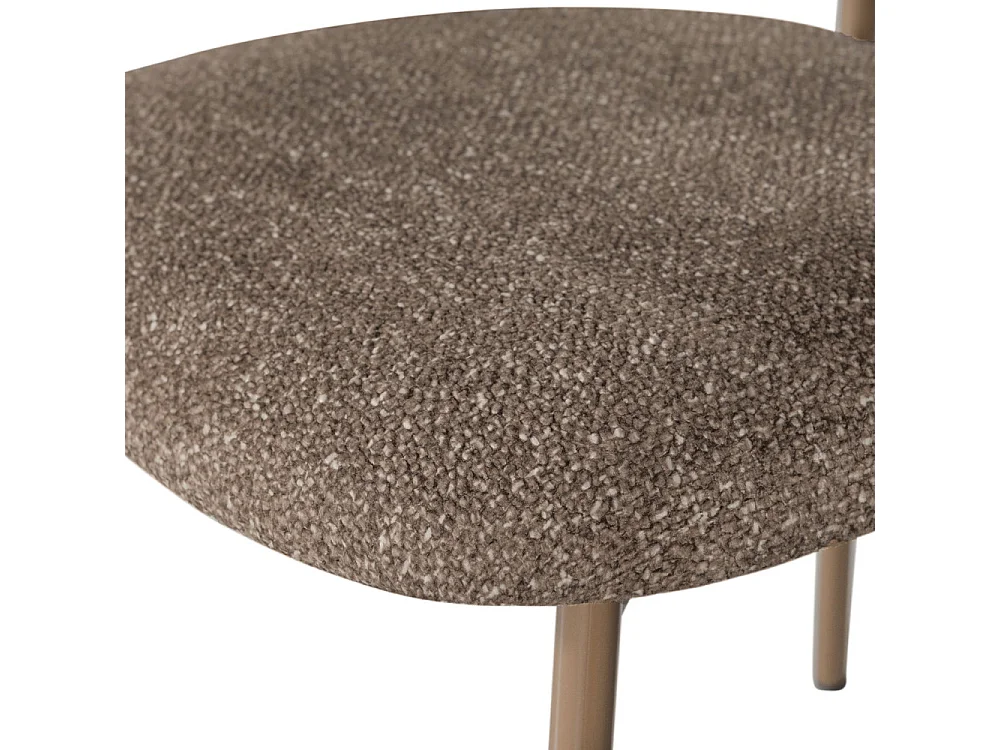 Valor - Lot de 2 chaises en tissu et métal - Taupe