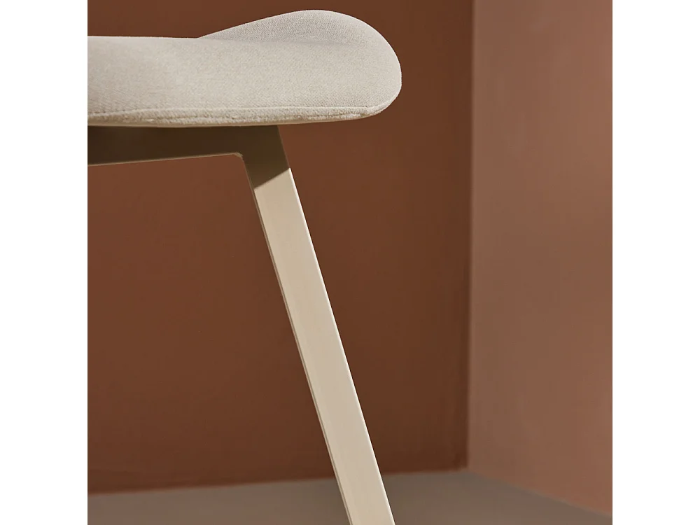 Lilja - Lot de 2 chaises en tissu pieds beiges - Beige