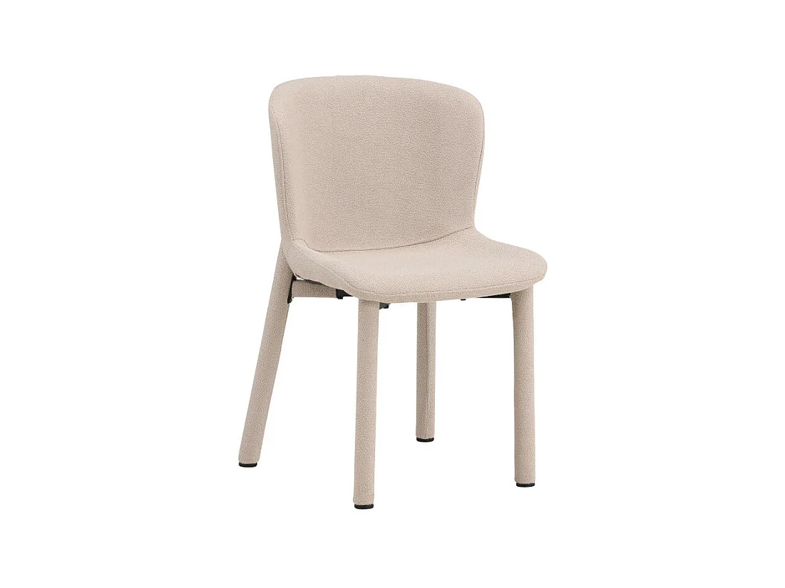 Astoria - Lot de 2 chaises en tissu bouclette - Beige