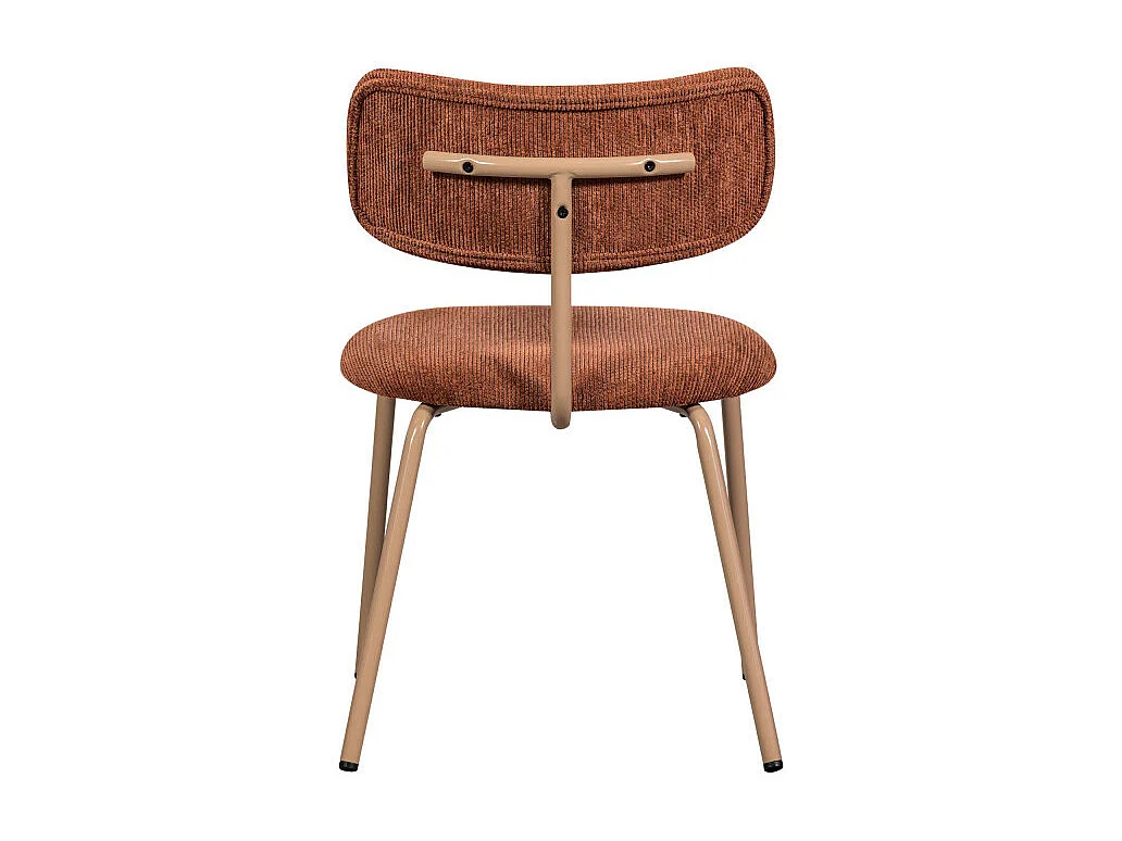 Travis - Lot de 2 chaises en tissu et métal - Marron