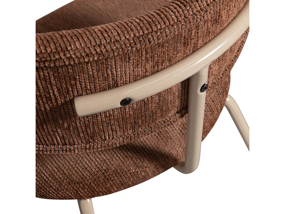 Travis - Lot de 2 chaises en tissu et métal - Marron