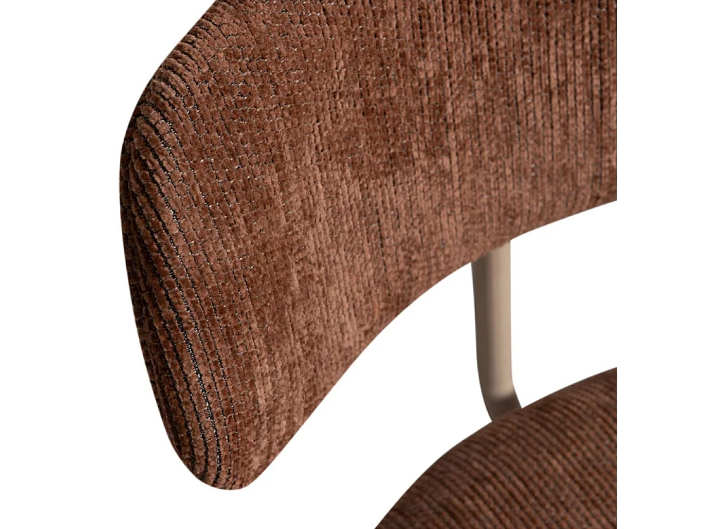 Travis - Lot de 2 chaises en tissu et métal - Marron