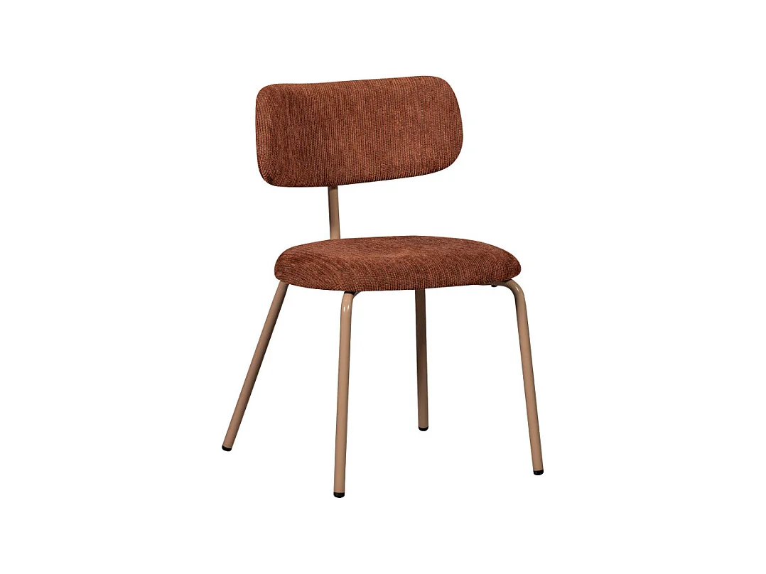 Travis - Lot de 2 chaises en tissu et métal - Marron