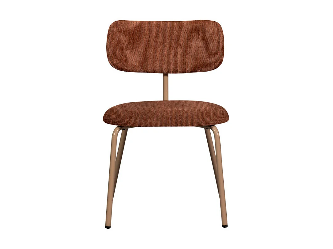 Travis - Lot de 2 chaises en tissu et métal - Marron