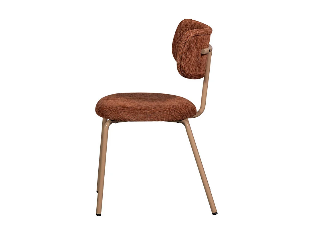 Travis - Lot de 2 chaises en tissu et métal - Marron