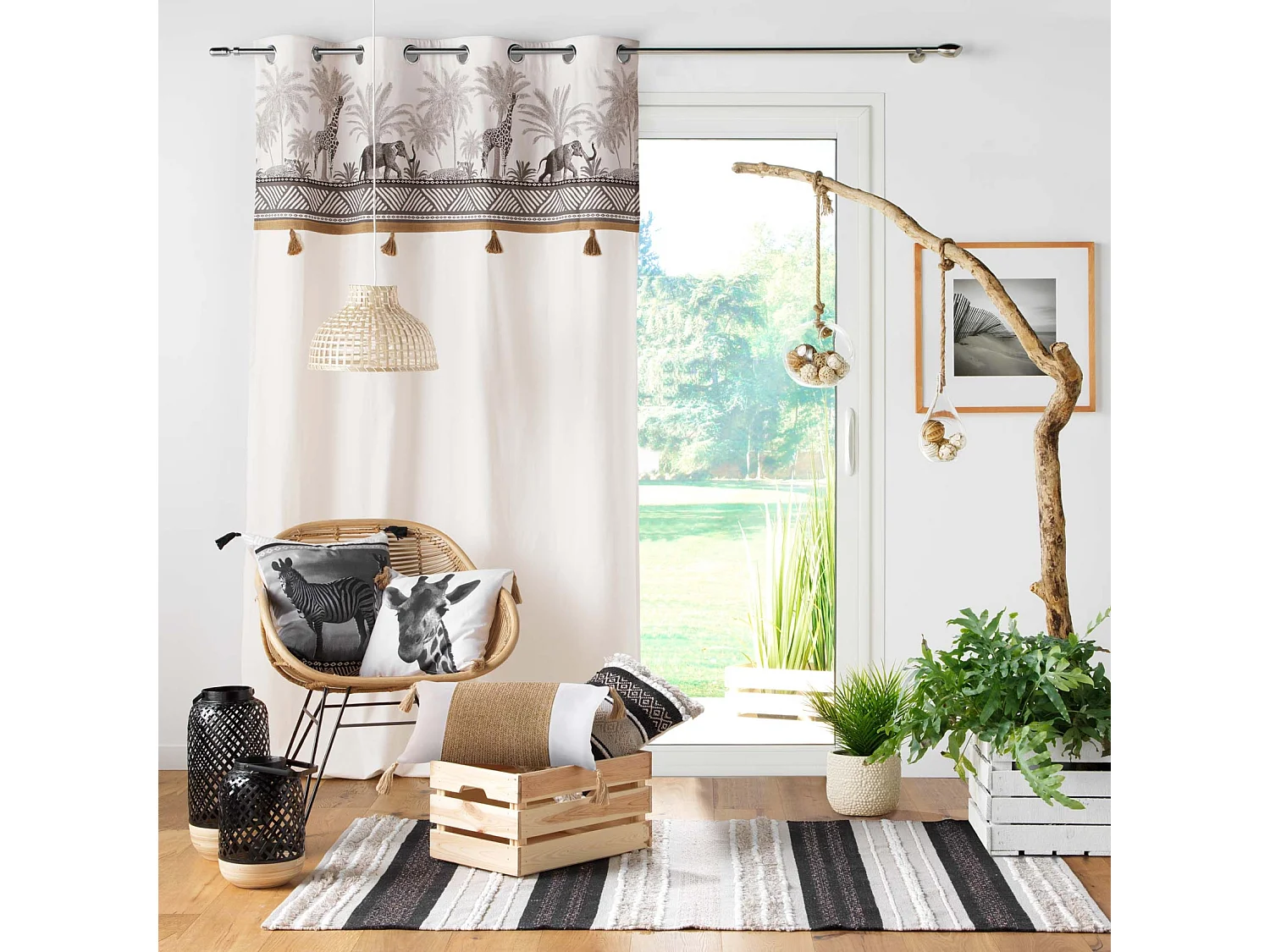 Rideau à Œillets "Kenya Lodge" 140x240cm Naturel