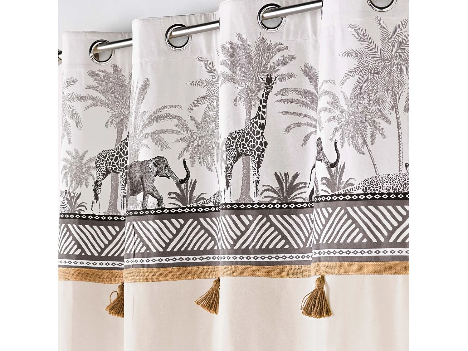 Rideau à Œillets "Kenya Lodge" 140x240cm Naturel