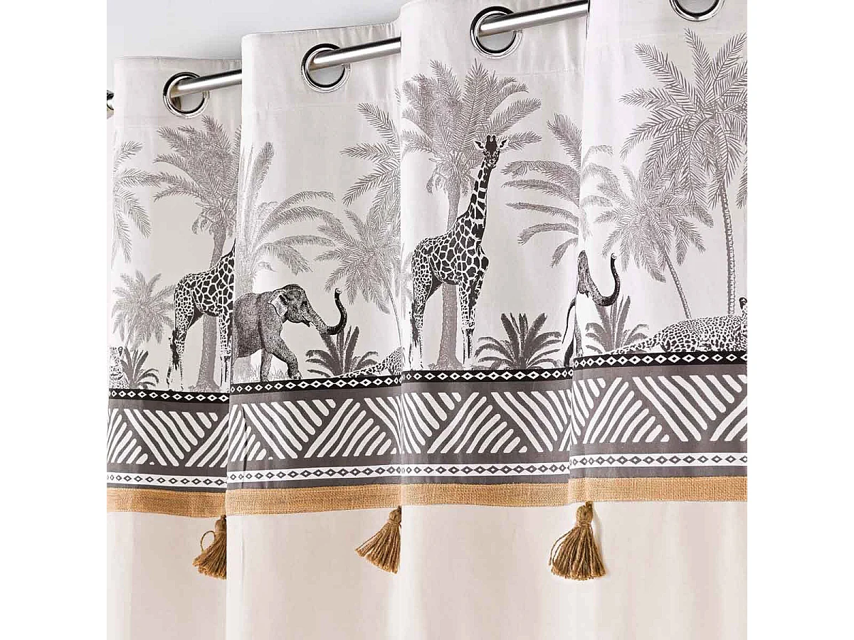 Rideau à Œillets "Kenya Lodge" 140x240cm Naturel