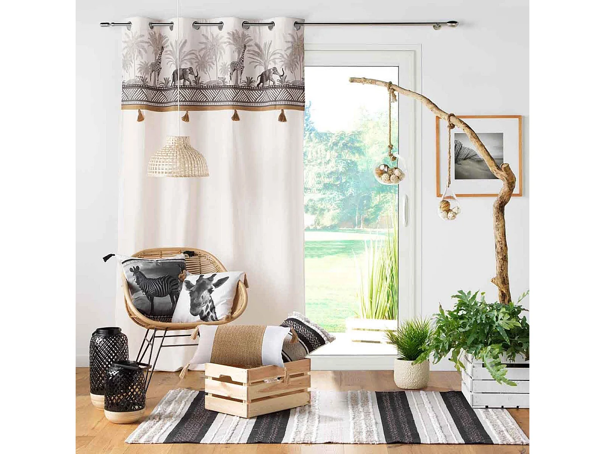 Rideau à Œillets "Kenya Lodge" 140x240cm Naturel