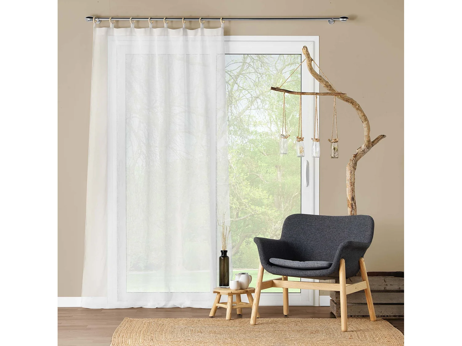 Rideau Voilage à Œillets "Minalisa" 140x240cm Blanc