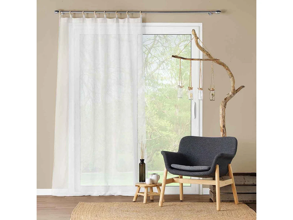 Rideau Voilage à Œillets "Minalisa" 140x240cm Blanc