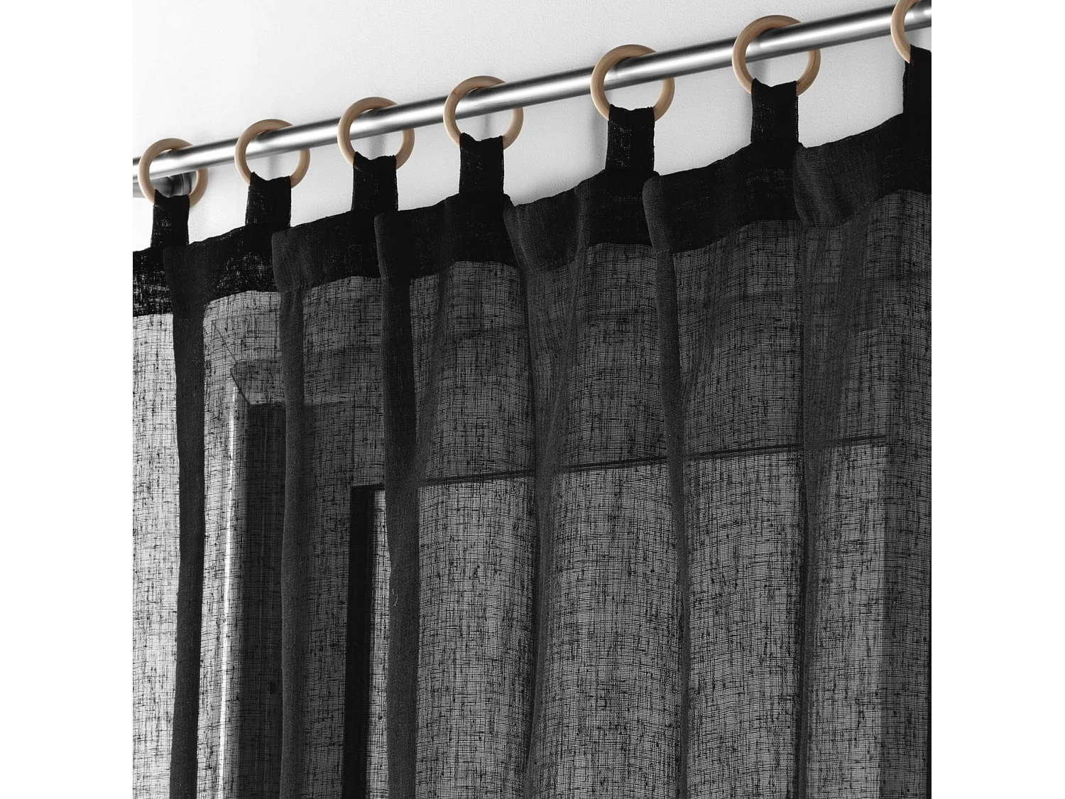 Rideau Voilage à Œillets "Minalisa" 140x240cm Noir