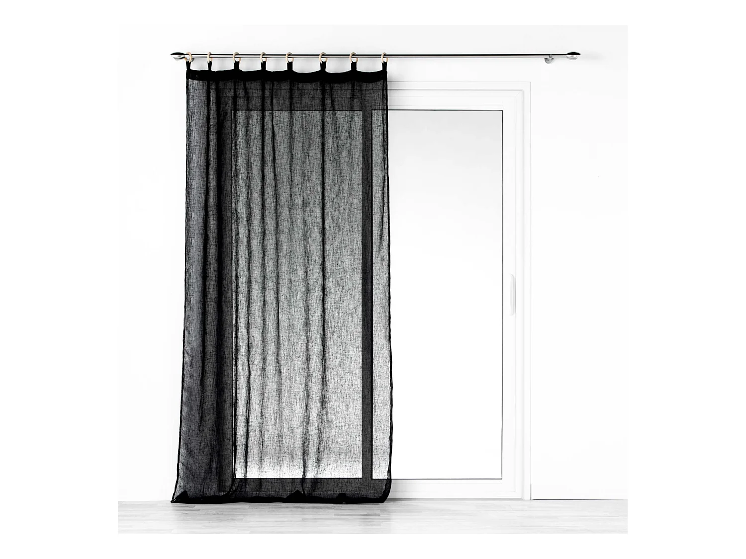 Rideau Voilage à Œillets "Minalisa" 140x240cm Noir