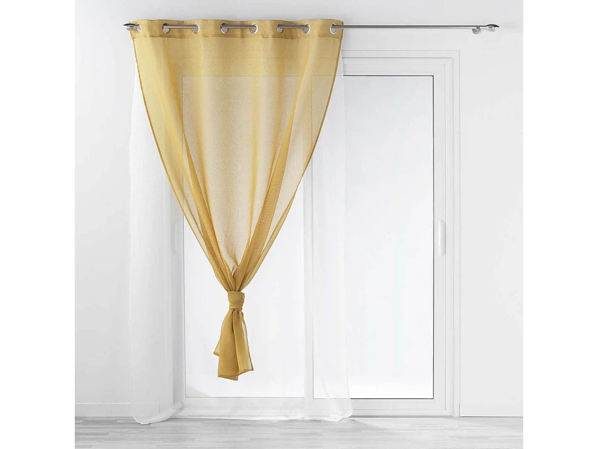 Rideau Voilage à Œillets "Duetto" 140x240cm Miel & Blanc