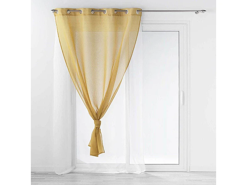 Rideau Voilage à Œillets "Duetto" 140x240cm Miel & Blanc