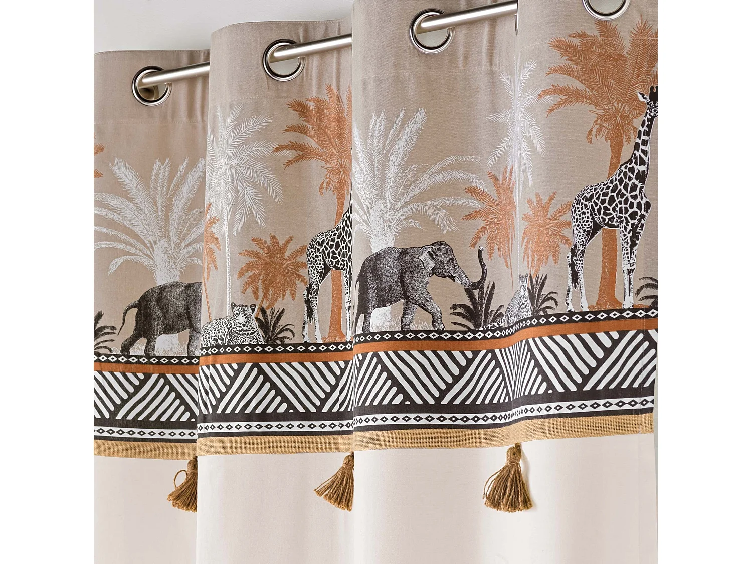 Rideau à Œillets "Kenya Lodge" 140x240cm Taupe