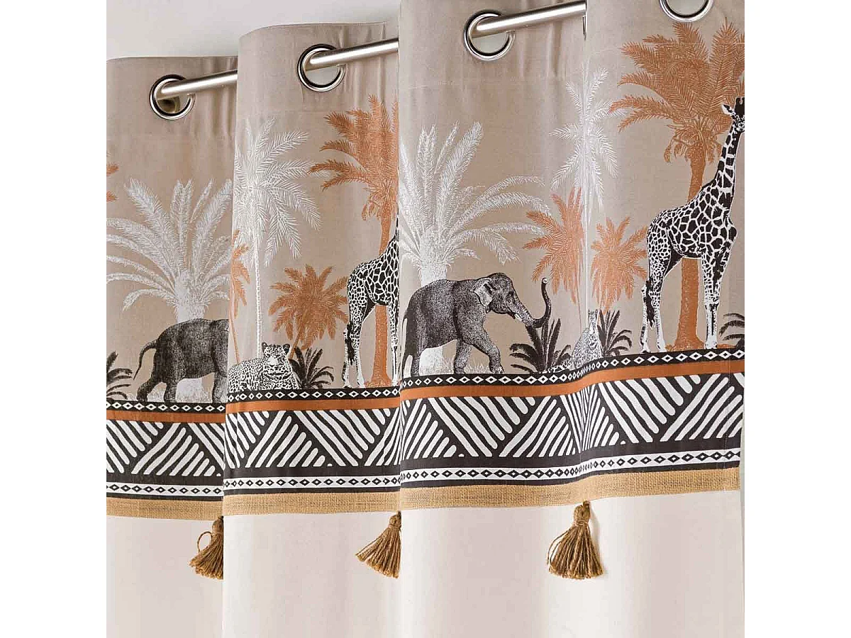 Rideau à Œillets "Kenya Lodge" 140x240cm Taupe