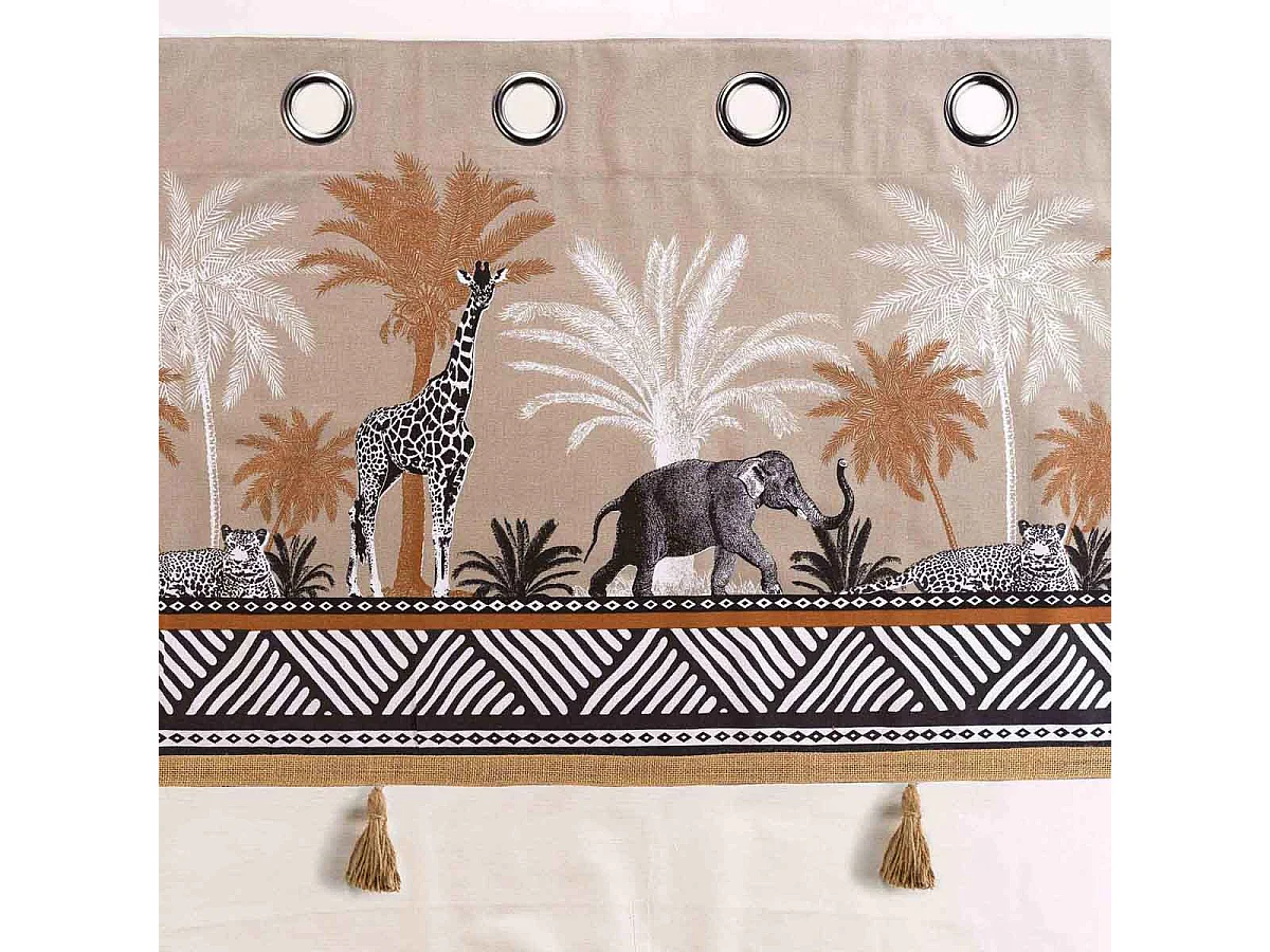 Rideau à Œillets "Kenya Lodge" 140x240cm Taupe