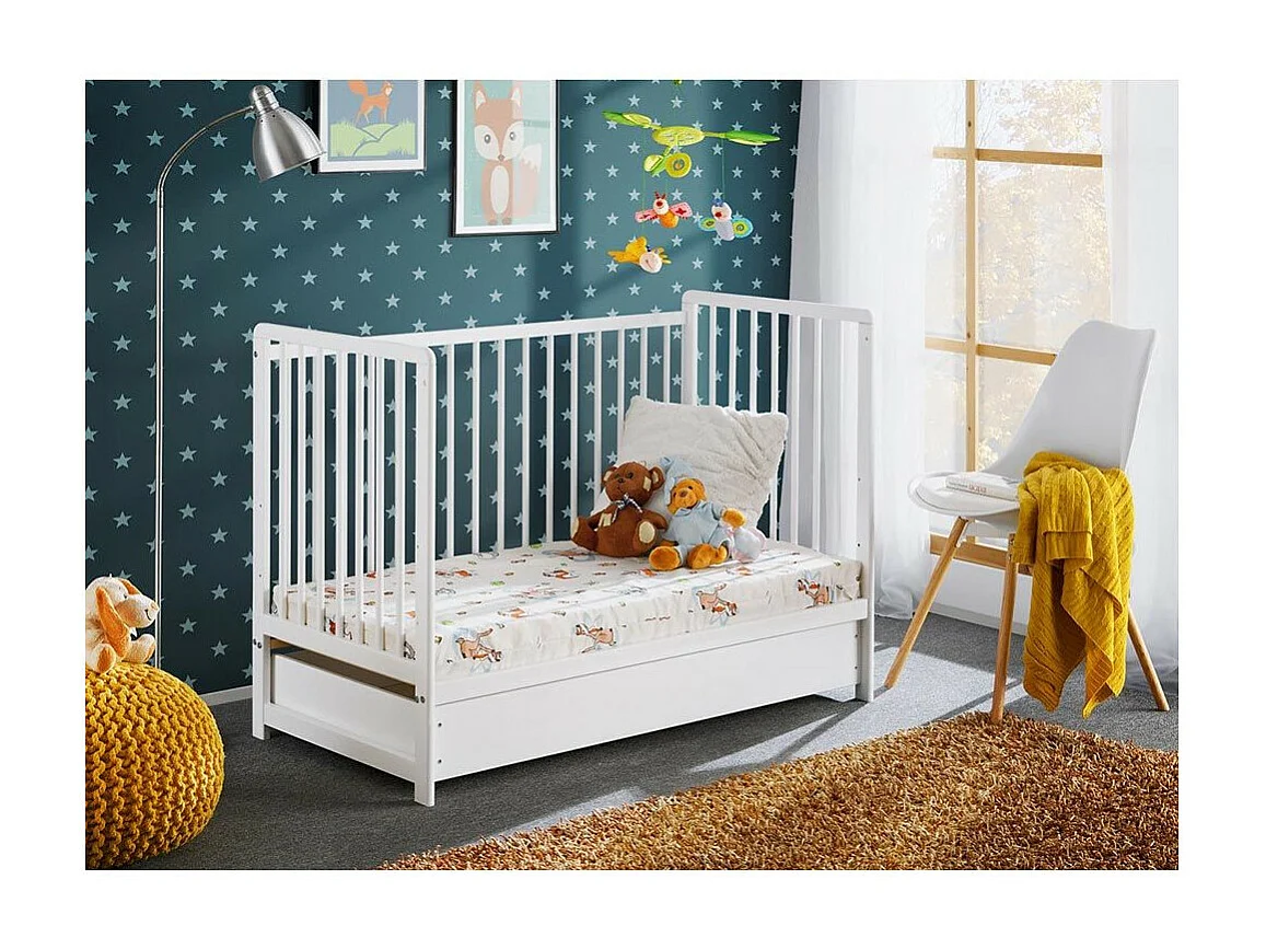 Łóżeczko dziecięce CYPI II PLUS 120x60 biały mat
