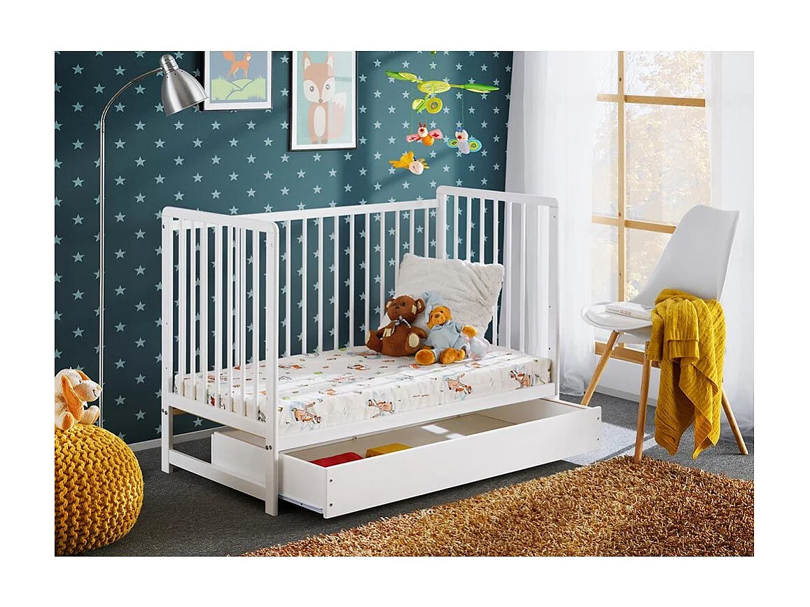 Łóżeczko dziecięce CYPI II PLUS 120x60 biały mat