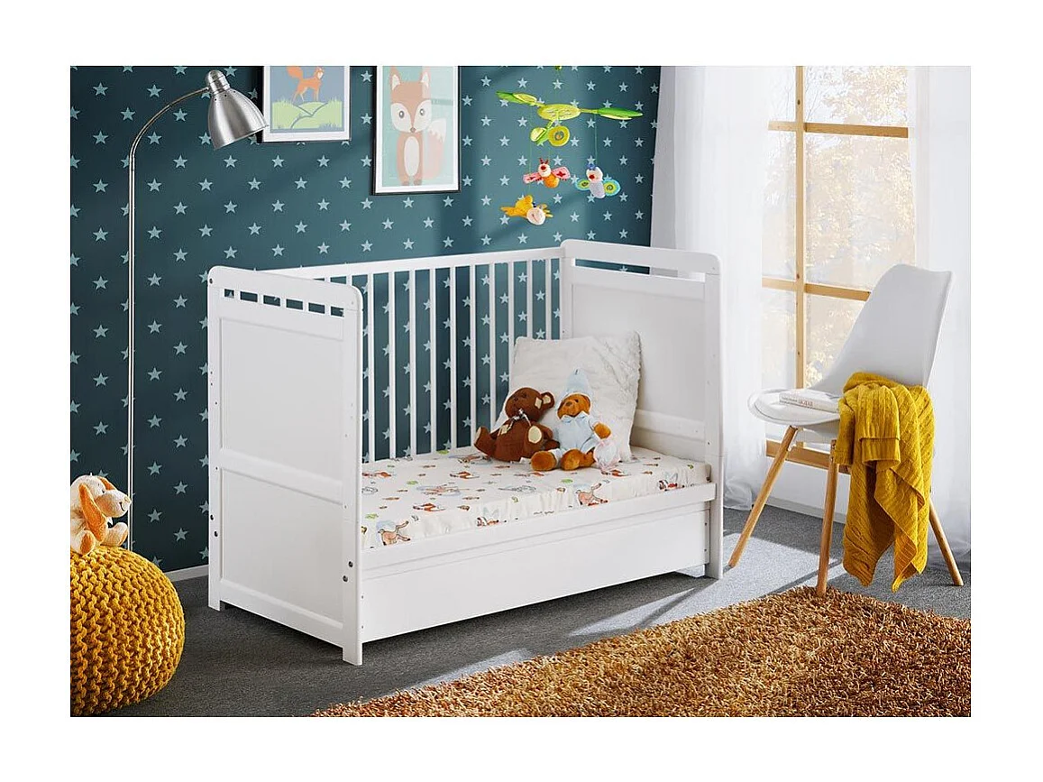 Łóżeczko dziecięce TYMEK PLUS 120x60 biały mat