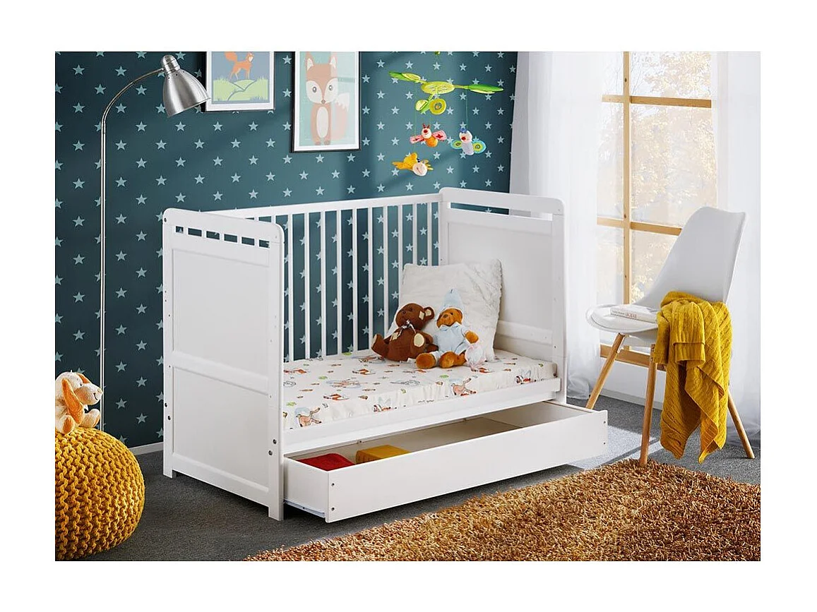 Łóżeczko dziecięce TYMEK PLUS 120x60 biały mat