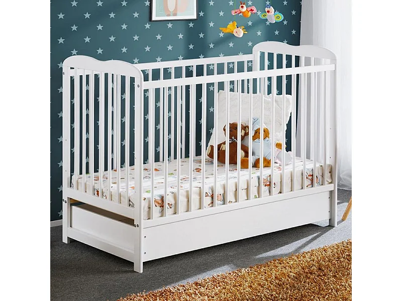 Łóżeczko dziecięce ALA II PLUS 120x60 biały mat