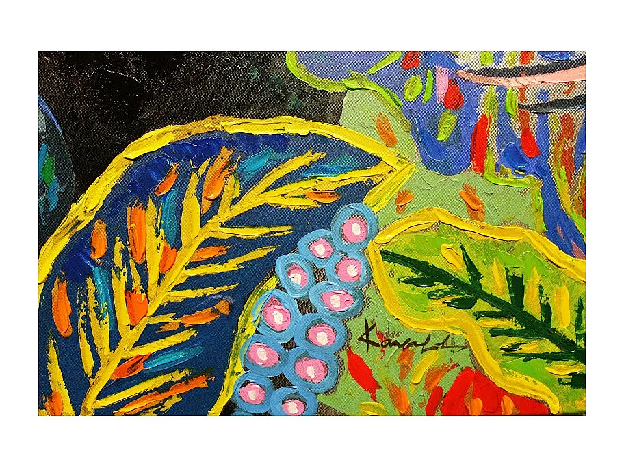 Tableau peinture Panthère Noire 100 x 70 cm style Pop Art - BLACKY