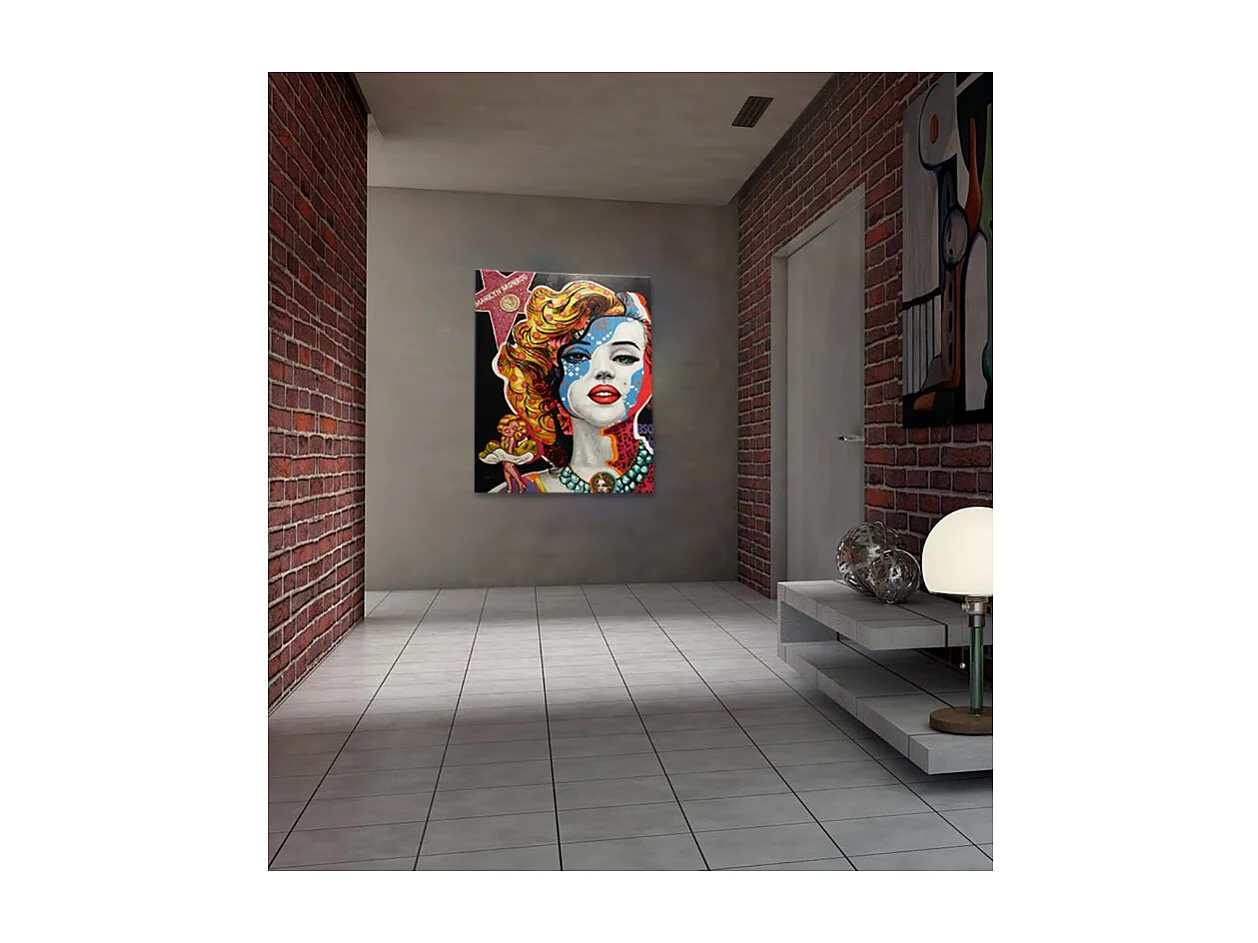Tableau pop art Monroe peinture moderne 120x90 cm - MARILYN