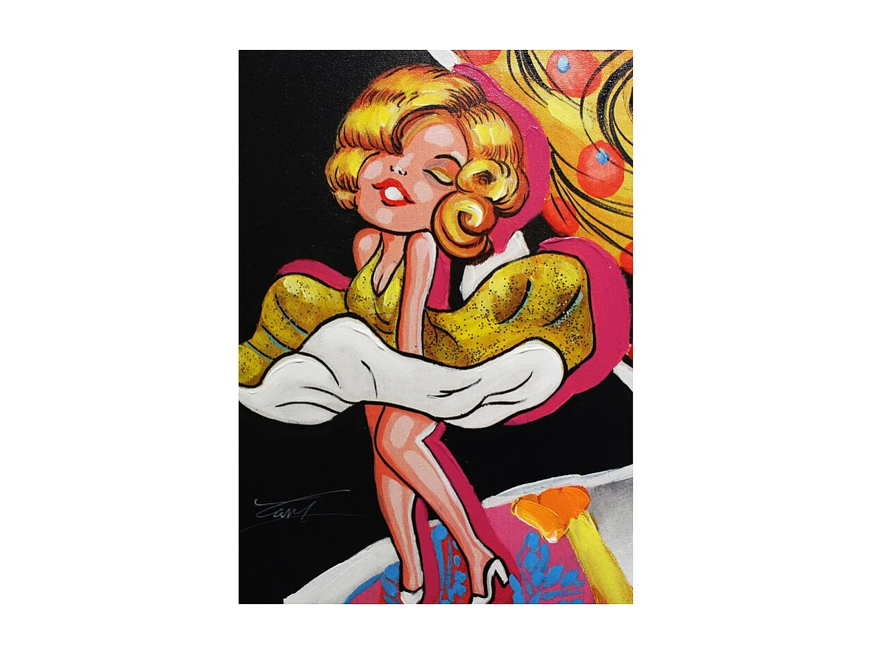 Tableau pop art Monroe peinture moderne 120x90 cm - MARILYN