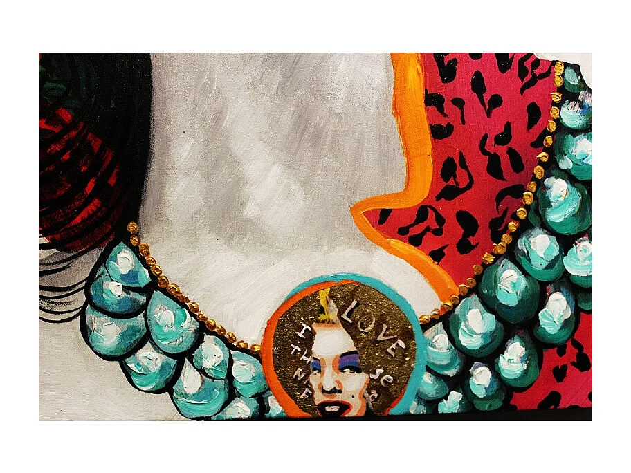 Tableau pop art Monroe peinture moderne 120x90 cm - MARILYN