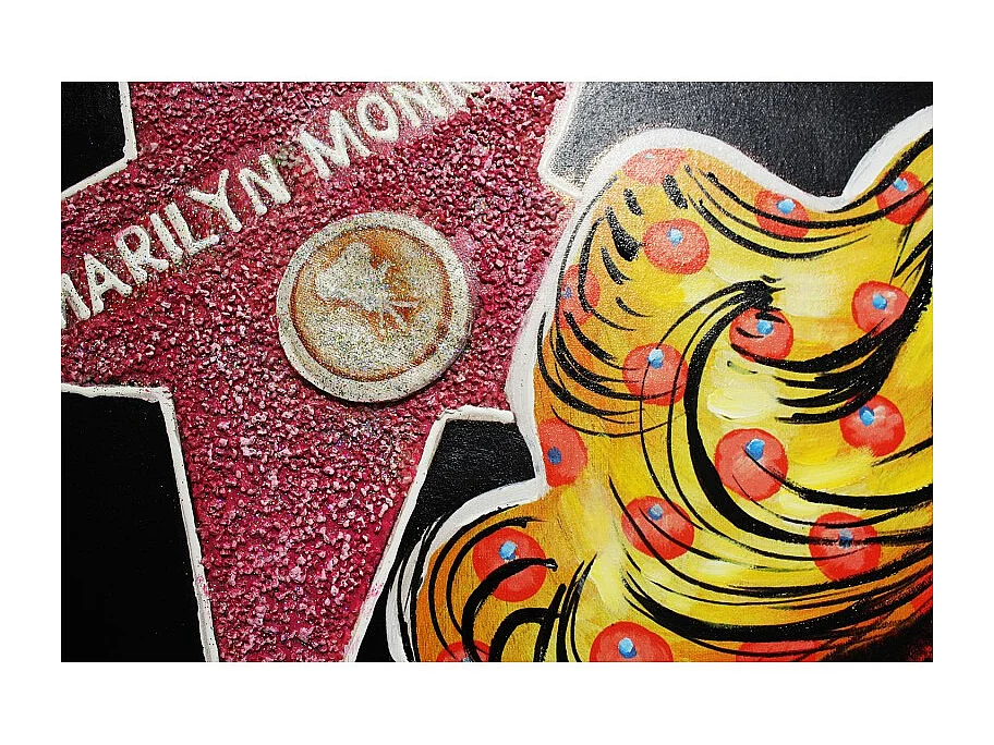 Tableau pop art Monroe peinture moderne 120x90 cm - MARILYN