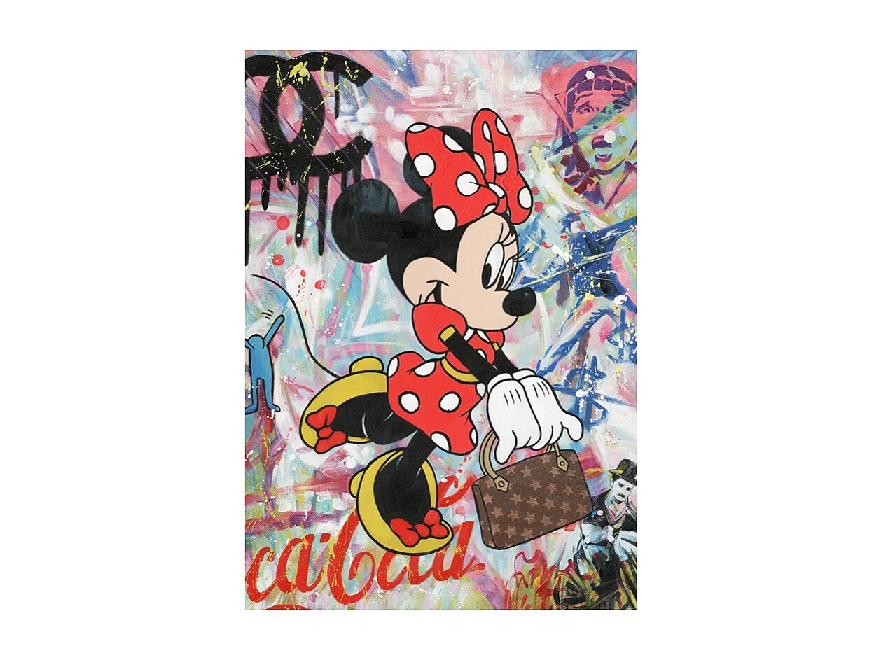 Tableau peinture Minnie 100 x 70 cm Pop Art - Magic mouse