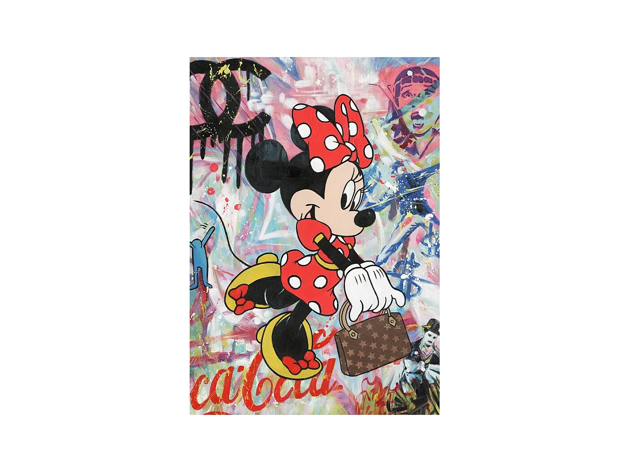 Tableau peinture Minnie 100 x 70 cm Pop Art - Magic mouse