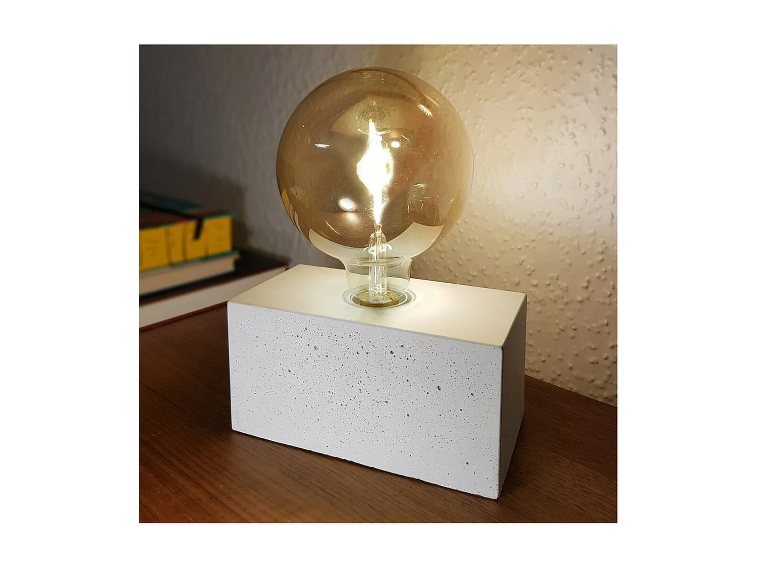 Lampe à Poser Alberche, Blanc, 9x18x9 cm, EPIKASA