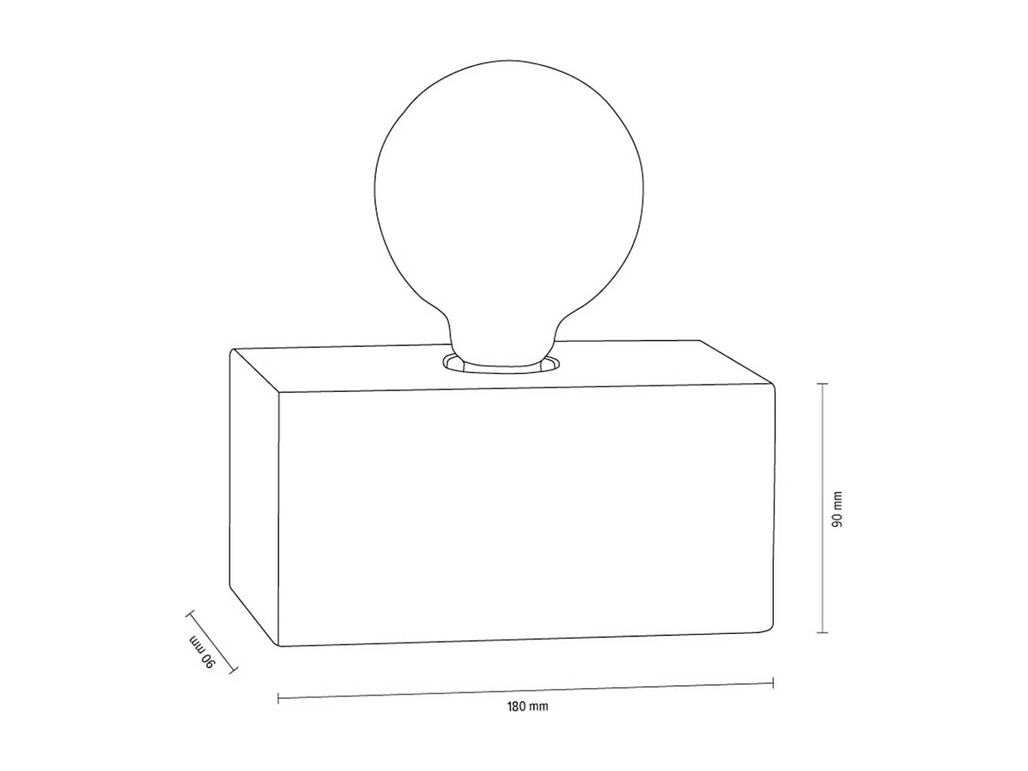 Lampe à Poser Alberche, Blanc, 9x18x9 cm, EPIKASA