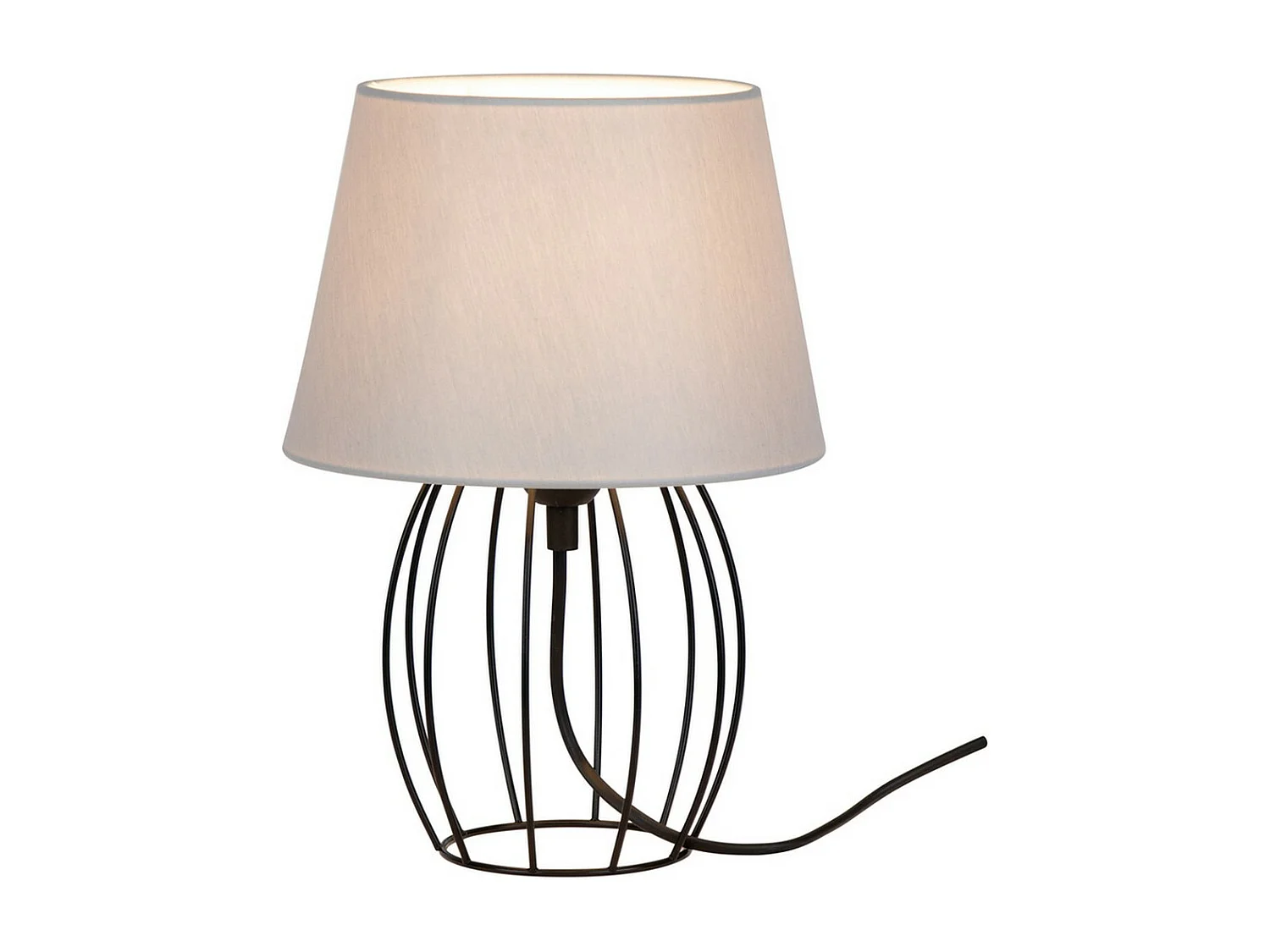 Lampe à Poser Bullaque, Noir, 20x20x29 cm, EPIKASA