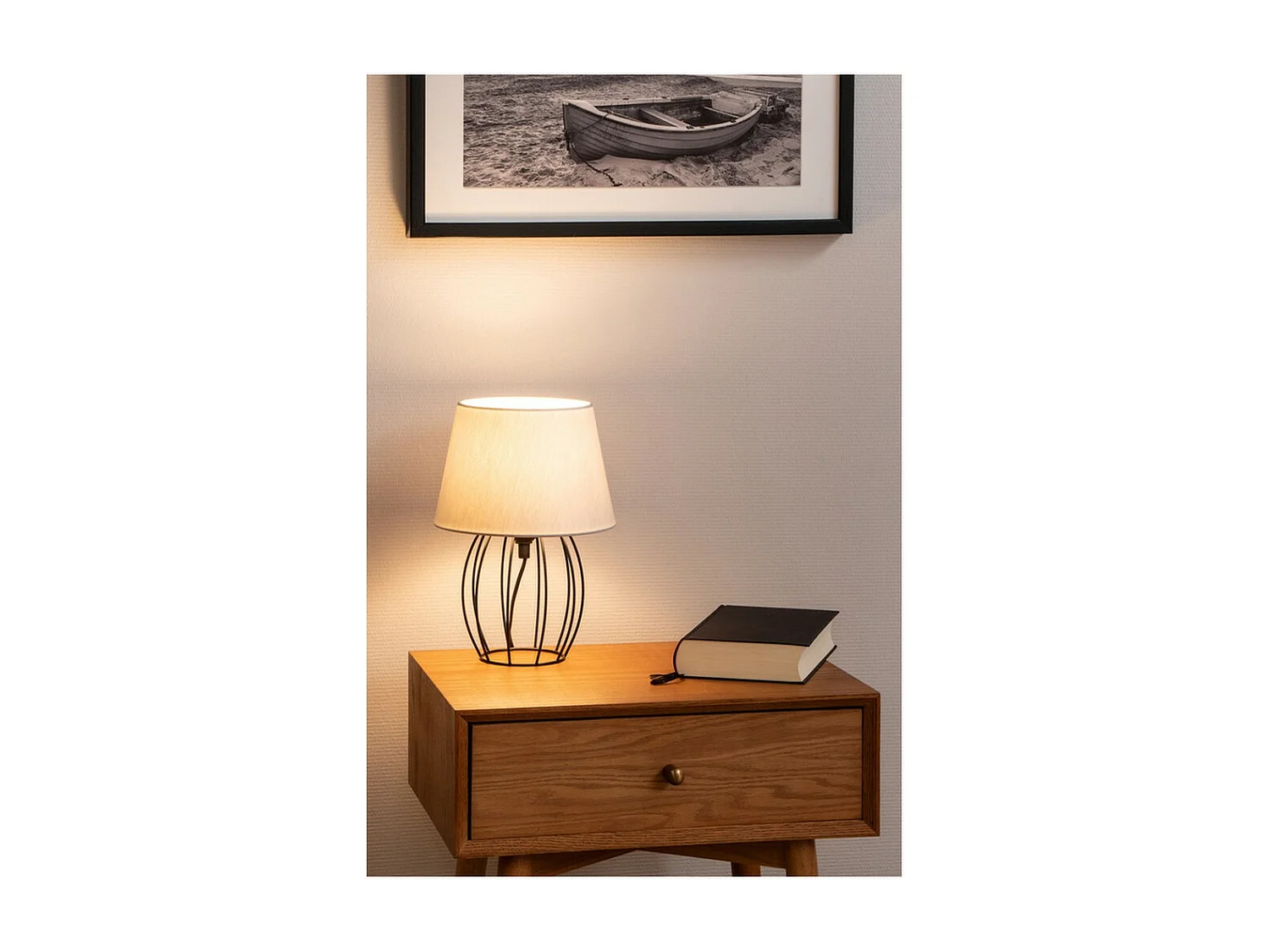 Lampe à Poser Bullaque, Noir, 20x20x29 cm, EPIKASA