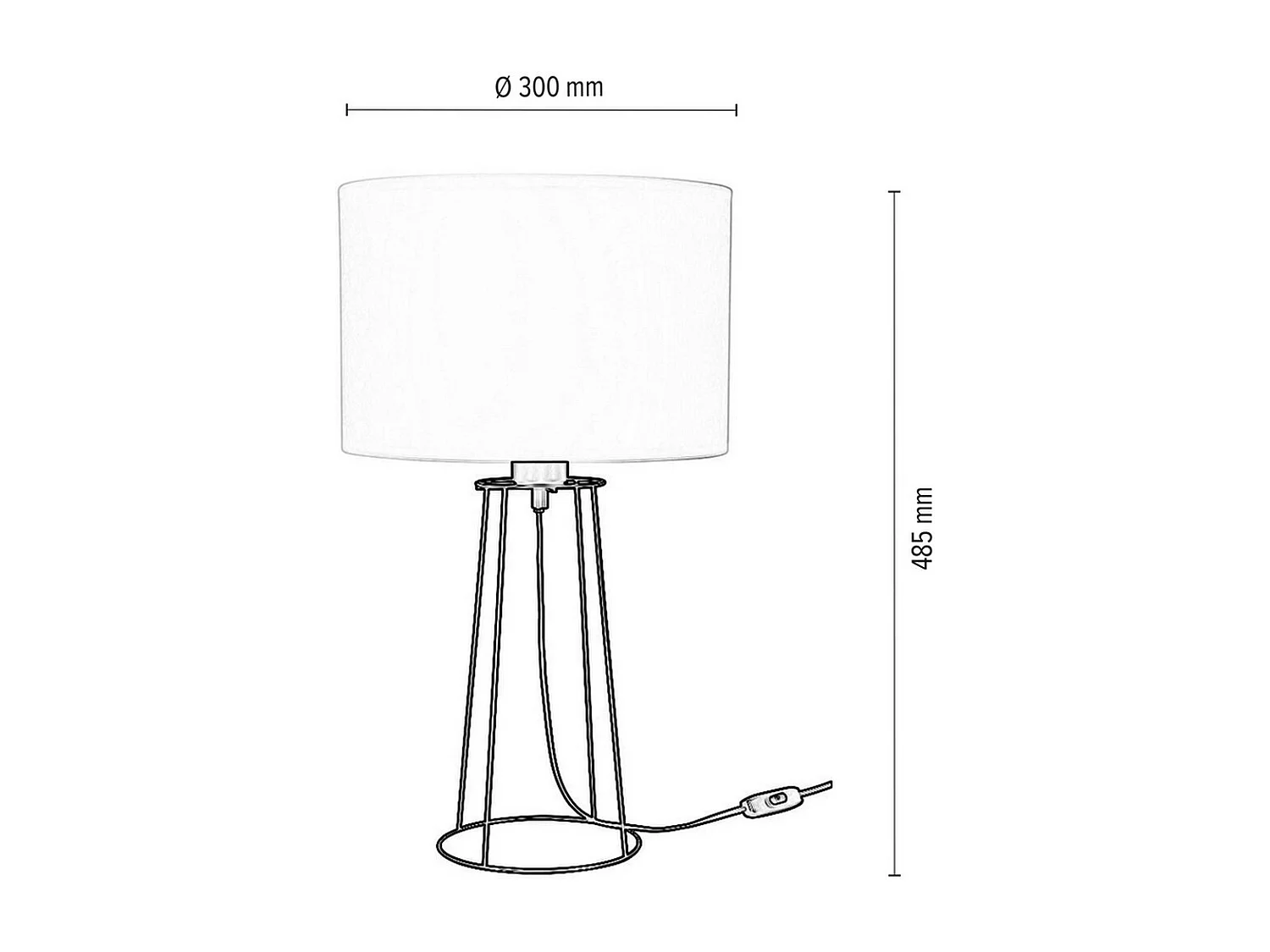Lampa Stołowa Ebro, Czarny, 30x30x48,5 cm, EPIKASA