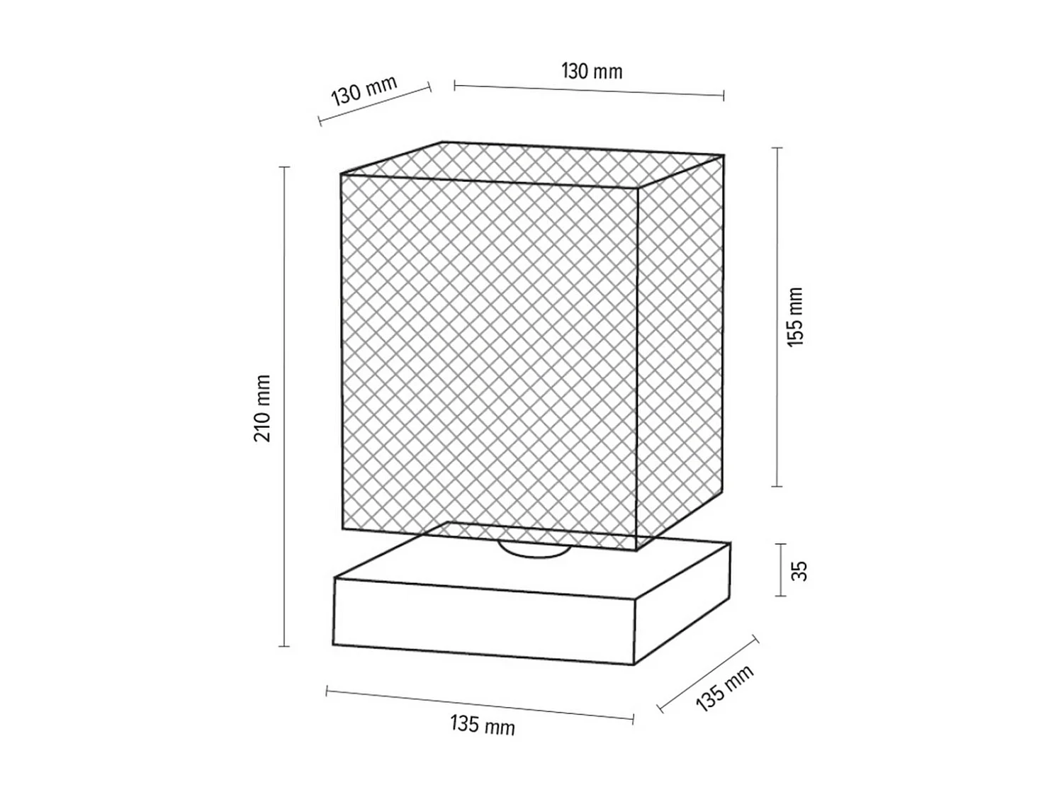Lampe à Poser Ulla, Marron, 13,5x13,5x21 cm, EPIKASA