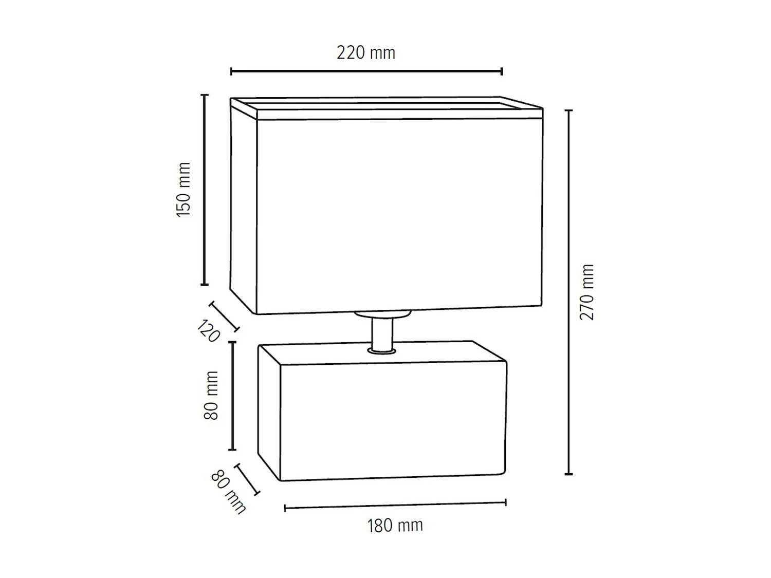 Lampe à Poser Almanzora, Marron, 12x22x27 cm, EPIKASA
