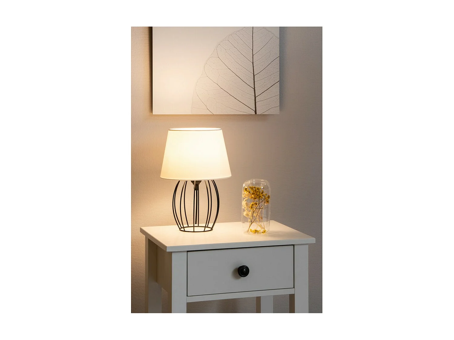 Lampe à Poser Bullaque, Noir, 20x20x29 cm, EPIKASA