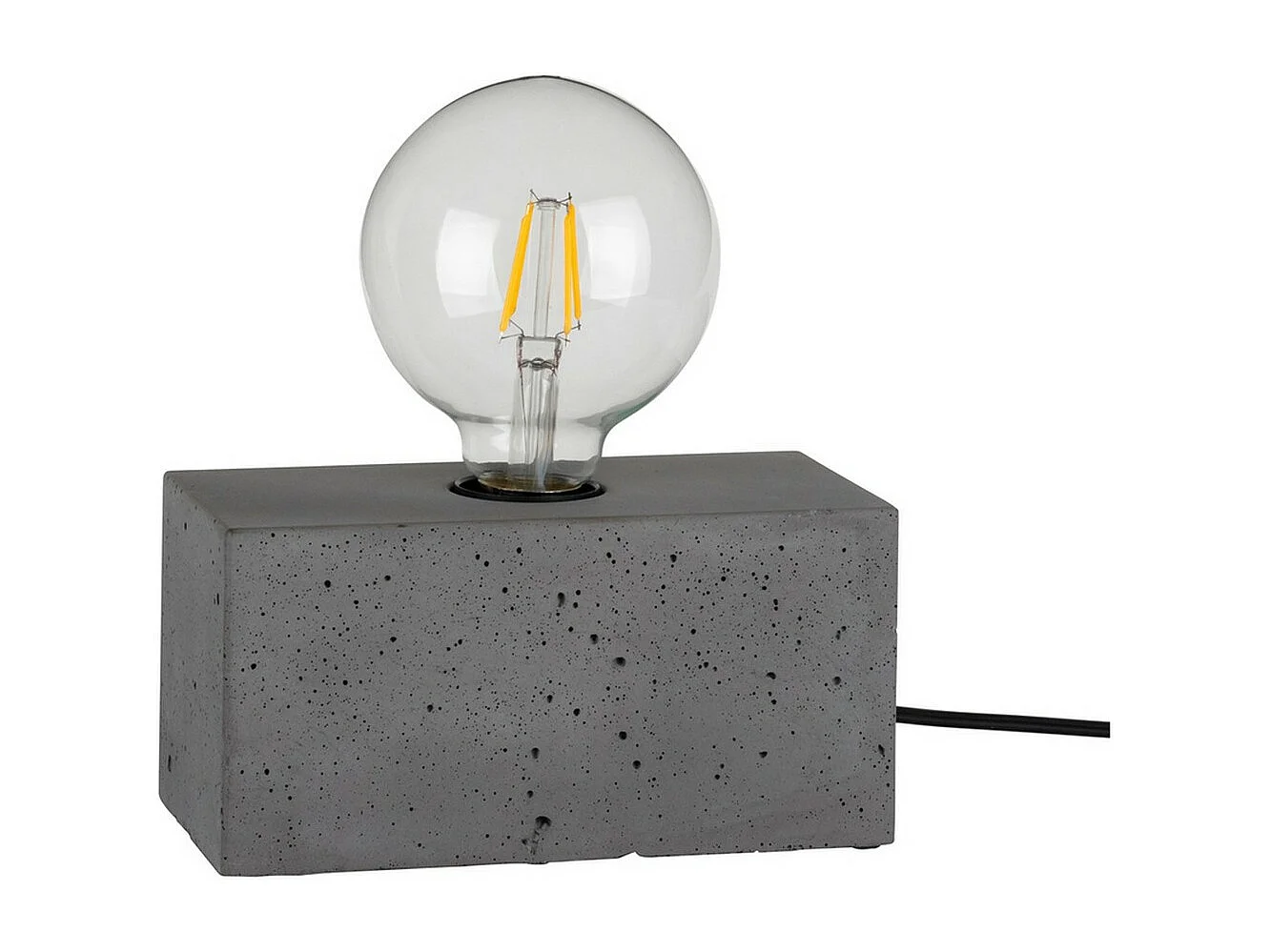 Lampe à Poser Alberche, Gris, 9x18x9 cm, EPIKASA