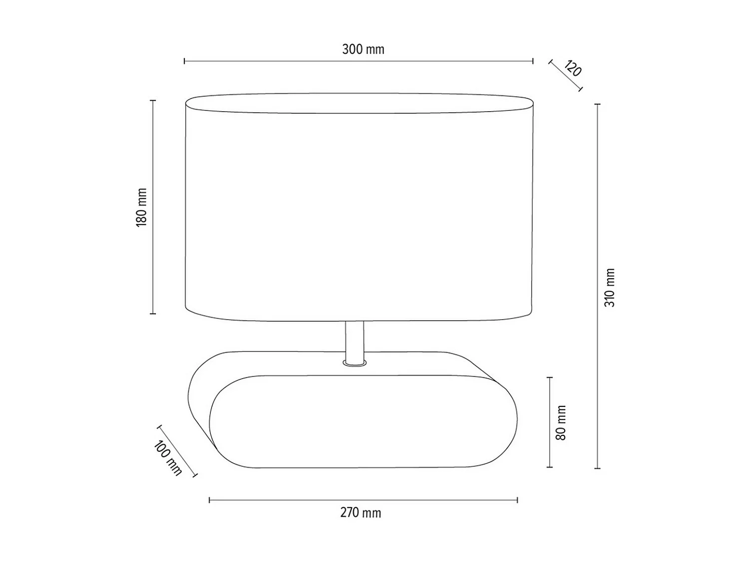 Lampada da Tavolo Cares, Marrone, 12x30x31 cm, EPIKASA