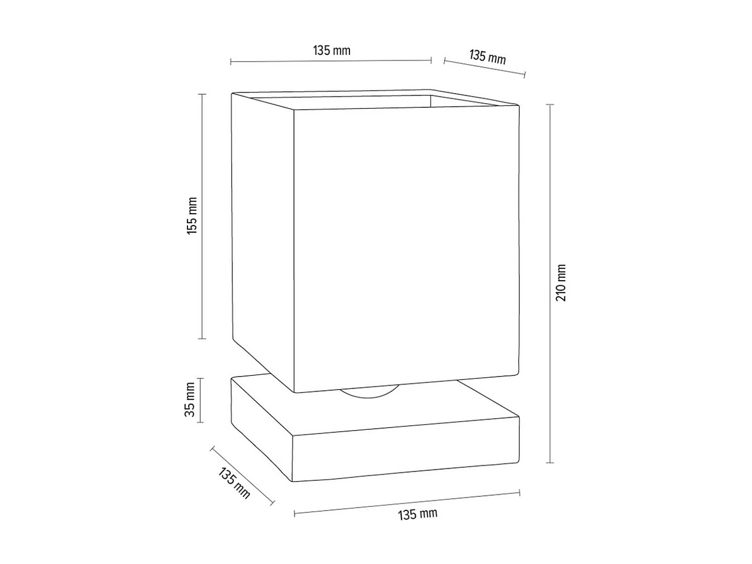 Tafellamp Alberche, Grijs, 13,5x13,5x21 cm, EPIKASA
