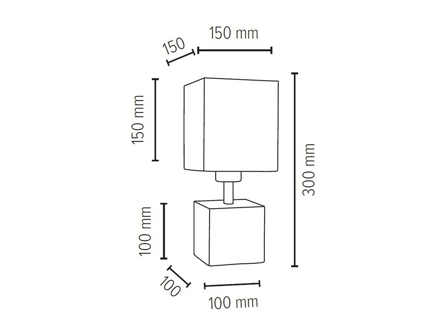 Lampe à Poser Marcito, Gris, 15x15x30 cm, EPIKASA