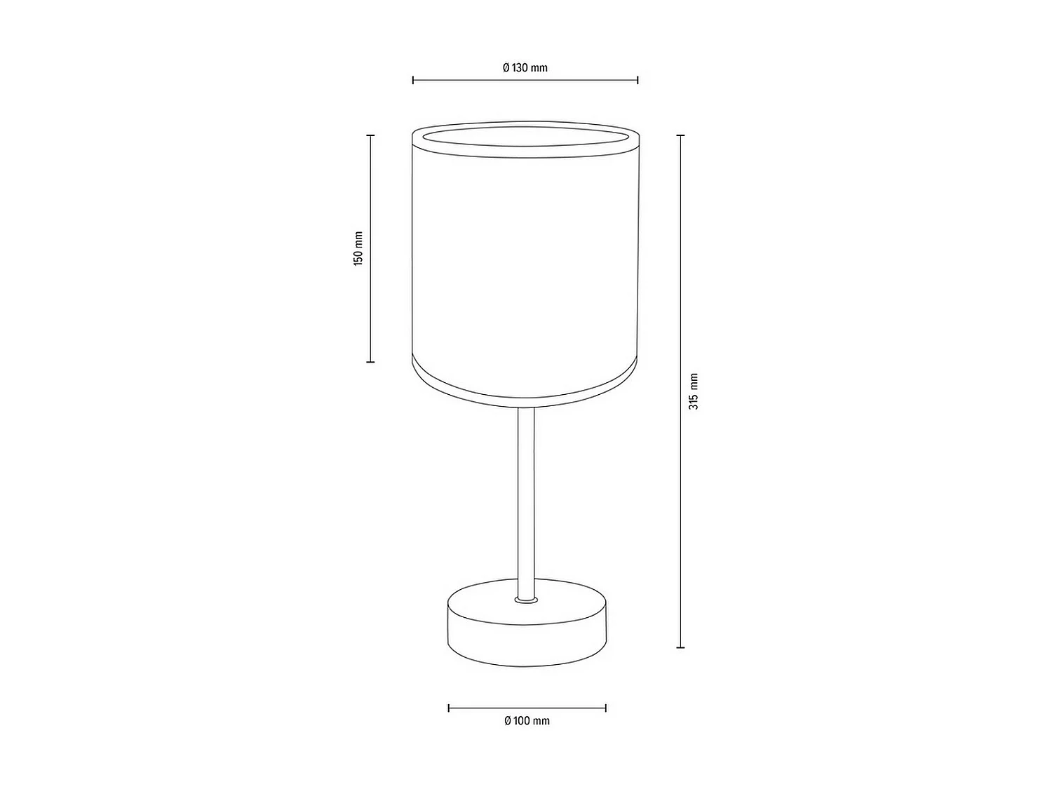 Candeeiro de Mesa Genil, Preto, 13x13x31,5 cm, EPIKASA