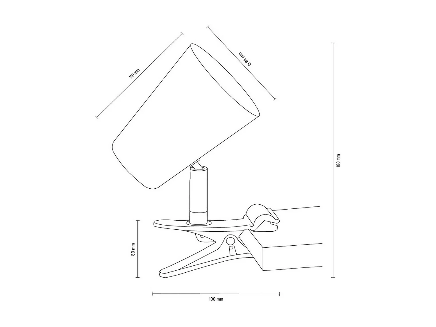 Lampa Stołowa Kwiat, Czarny, 8,4x18x18 cm, EPIKASA
