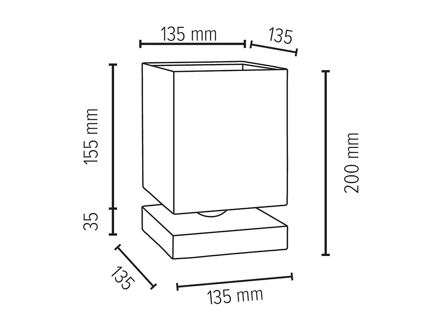Candeeiro de Mesa Alagon, Castanho, 13,5x13,5x20 cm, EPIKASA